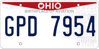 OH license plate GPD7954