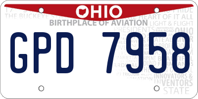 OH license plate GPD7958