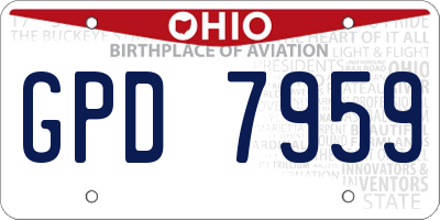 OH license plate GPD7959