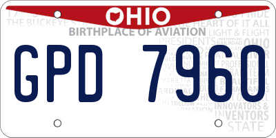 OH license plate GPD7960