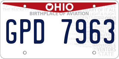 OH license plate GPD7963