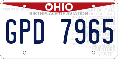 OH license plate GPD7965
