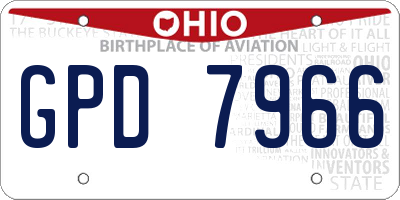 OH license plate GPD7966