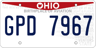 OH license plate GPD7967