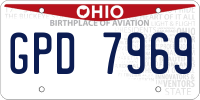 OH license plate GPD7969
