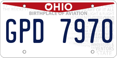 OH license plate GPD7970