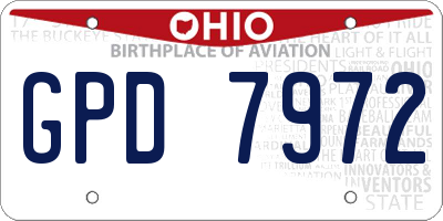 OH license plate GPD7972