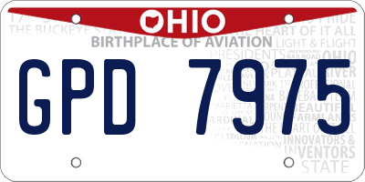 OH license plate GPD7975