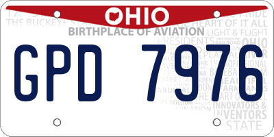OH license plate GPD7976