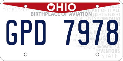 OH license plate GPD7978
