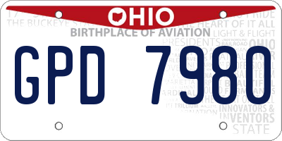 OH license plate GPD7980