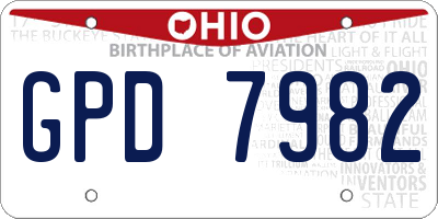 OH license plate GPD7982