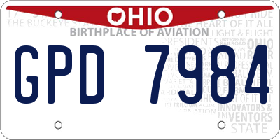 OH license plate GPD7984