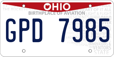 OH license plate GPD7985