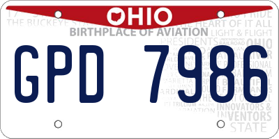 OH license plate GPD7986