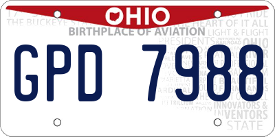 OH license plate GPD7988