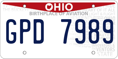 OH license plate GPD7989