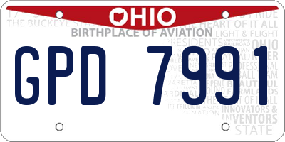 OH license plate GPD7991