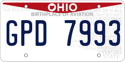 OH license plate GPD7993