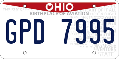 OH license plate GPD7995