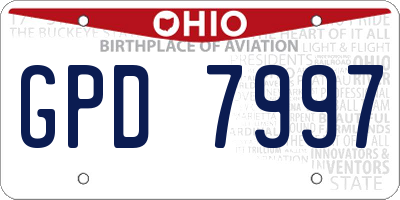 OH license plate GPD7997