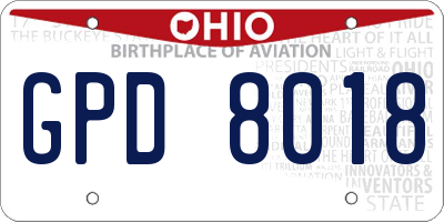 OH license plate GPD8018