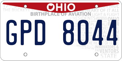 OH license plate GPD8044