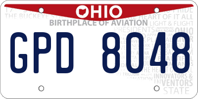 OH license plate GPD8048