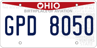 OH license plate GPD8050