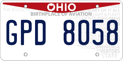 OH license plate GPD8058