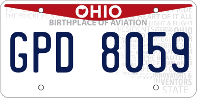 OH license plate GPD8059