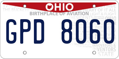 OH license plate GPD8060