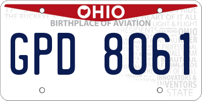 OH license plate GPD8061