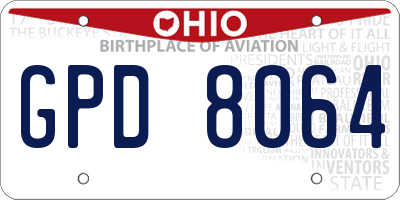 OH license plate GPD8064