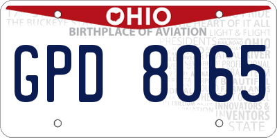 OH license plate GPD8065
