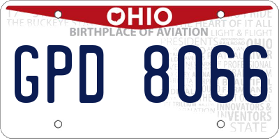 OH license plate GPD8066