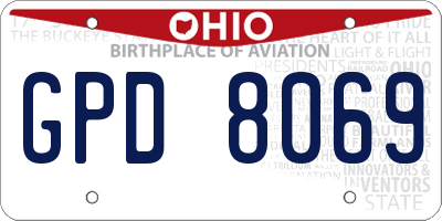 OH license plate GPD8069