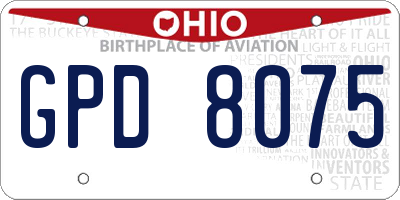 OH license plate GPD8075