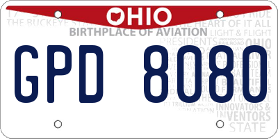 OH license plate GPD8080