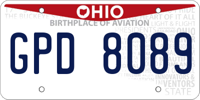 OH license plate GPD8089