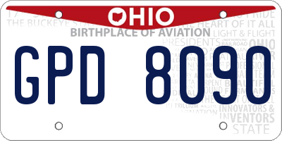 OH license plate GPD8090