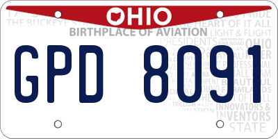 OH license plate GPD8091