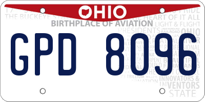 OH license plate GPD8096