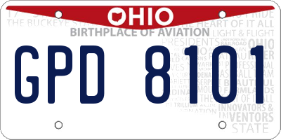 OH license plate GPD8101