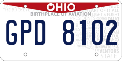 OH license plate GPD8102