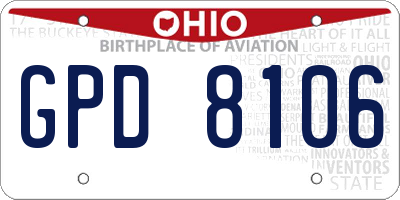 OH license plate GPD8106
