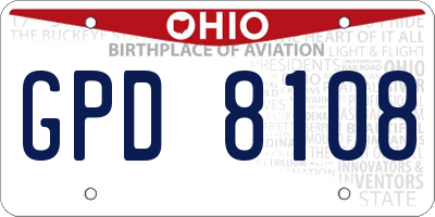 OH license plate GPD8108