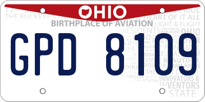 OH license plate GPD8109