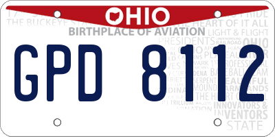OH license plate GPD8112