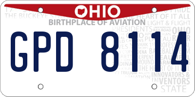 OH license plate GPD8114